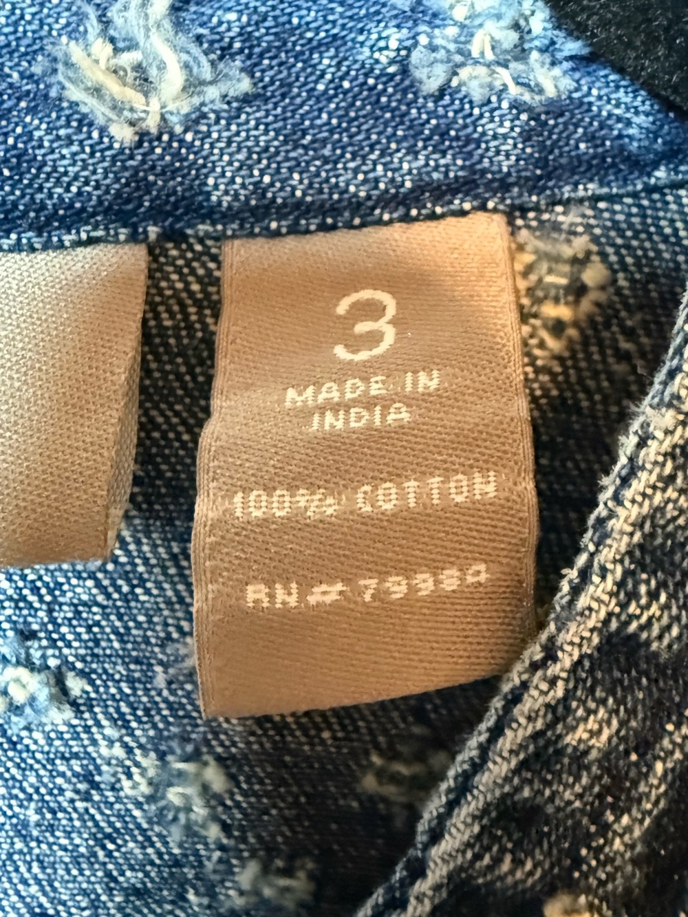 Chico's Perforated Denim Open-Front Shirt Jacket Shacket Blue Size 3/16/XL - Picture 6 of 13